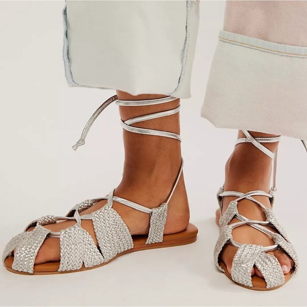 FREE PEOPLE Sunny Gilly Flats / Silver Leather